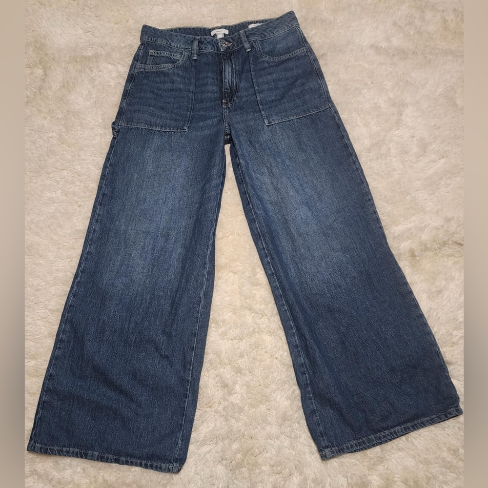 Forever 21 Women’s Size 30 Carpenter Flare Legged Denim Blue Jeans EUC